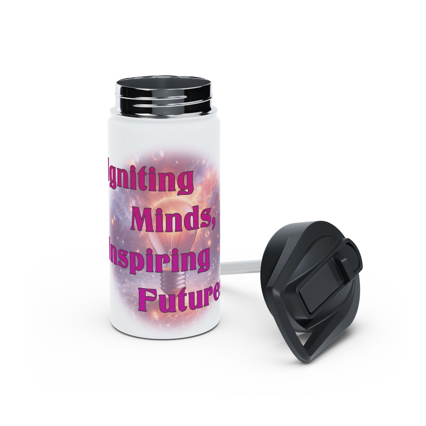 Igniting Minds Stainless Steel Water Bottle, Standard Lid