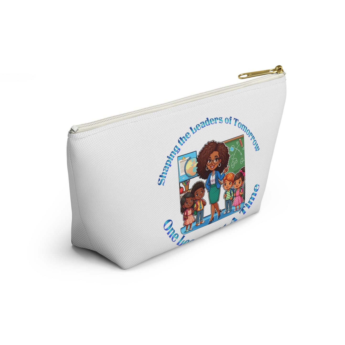Shaping the Leaders of Tomorrow White Accessory Pouch w T-bottom