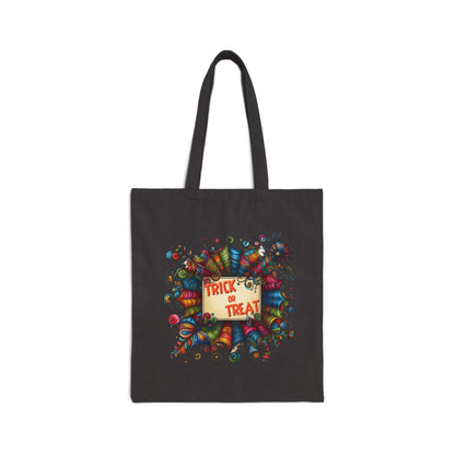 Trick or Treat Spiderweb Cotton Tote Bag
