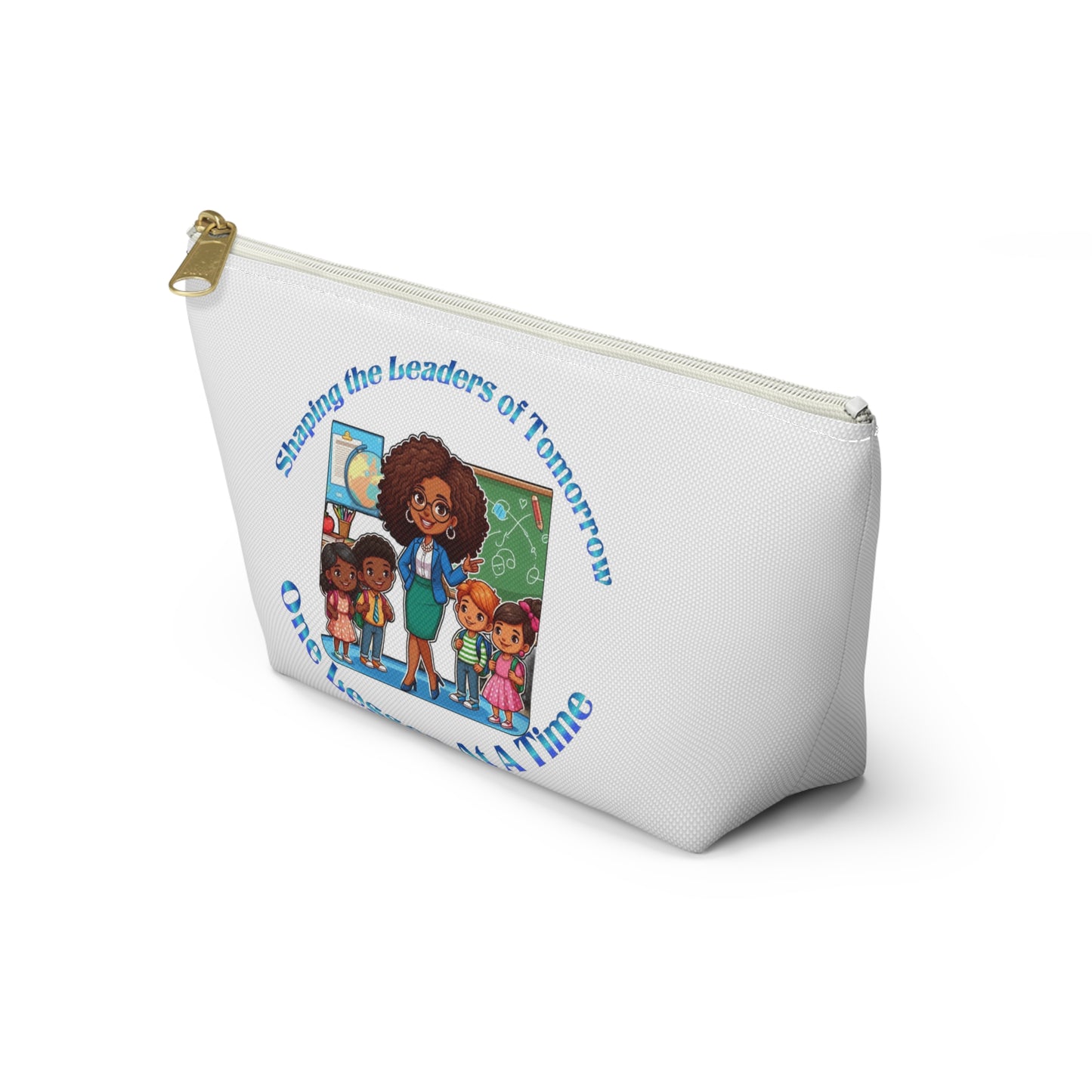 Shaping the Leaders of Tomorrow White Accessory Pouch w T-bottom