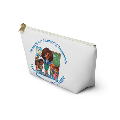 Shaping the Leaders of Tomorrow White Accessory Pouch w T-bottom