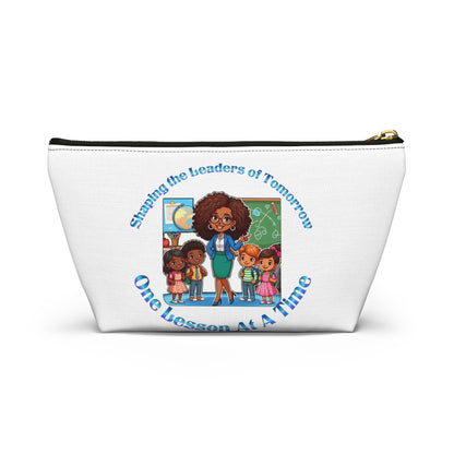 Shaping the Leaders of Tomorrow White Accessory Pouch w T-bottom