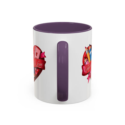 Teaching is Love Valentine’s Accent Coffee Mug (11oz, 15oz)