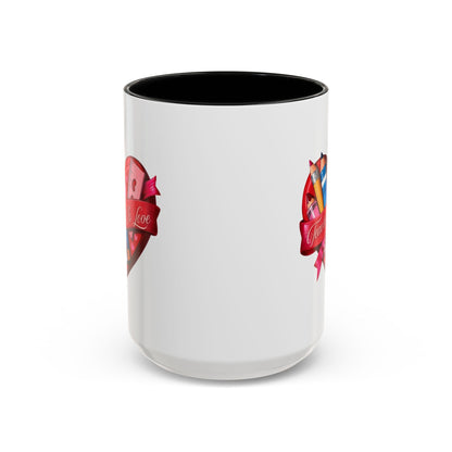 Teaching is Love Valentine’s Accent Coffee Mug (11oz, 15oz)