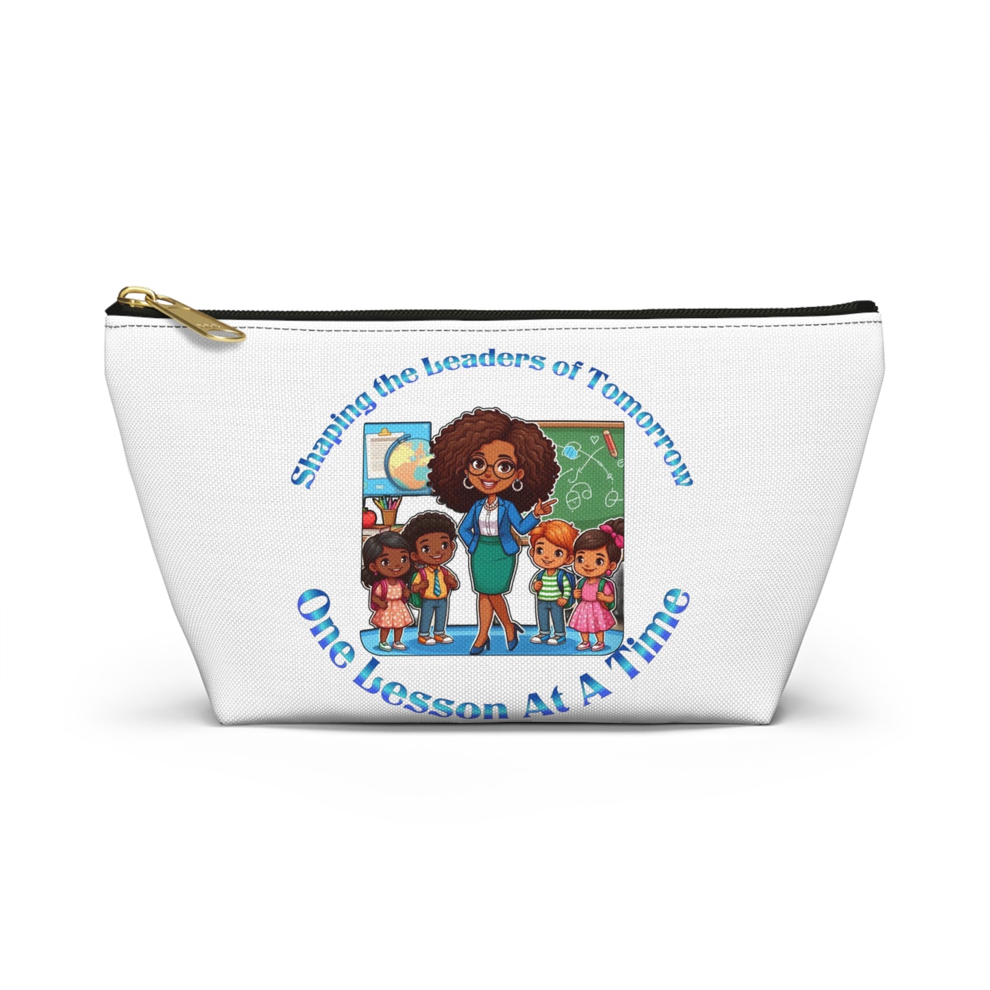 Shaping the Leaders of Tomorrow White Accessory Pouch w T-bottom
