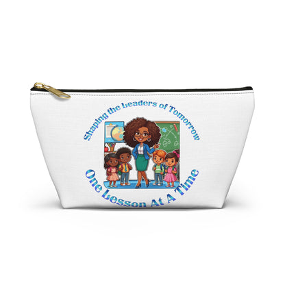 Shaping the Leaders of Tomorrow White Accessory Pouch w T-bottom