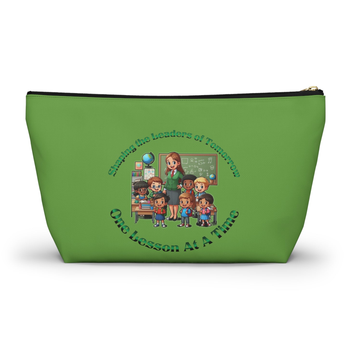 Shaping the Leaders of Tomorrow Green Accessory Pouch w T-bottom