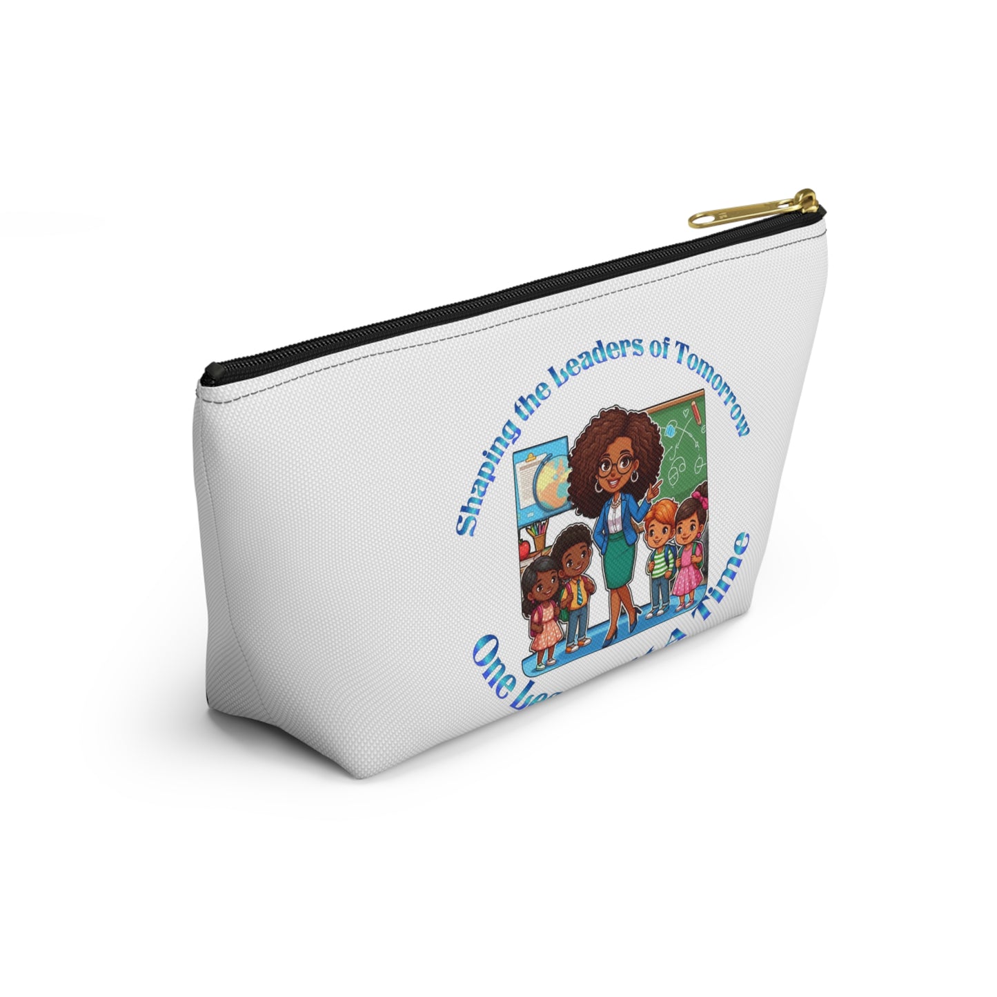 Shaping the Leaders of Tomorrow White Accessory Pouch w T-bottom