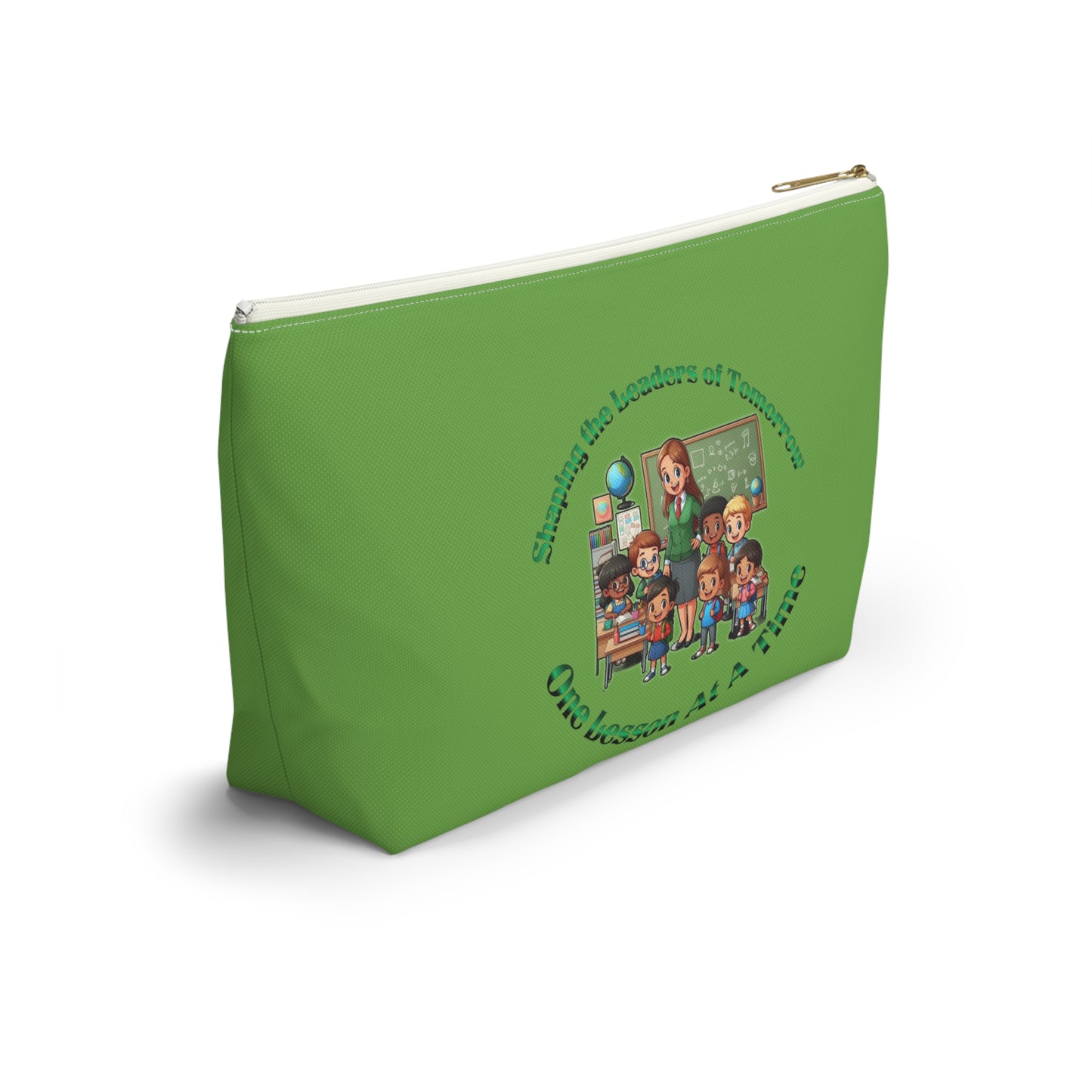 Shaping the Leaders of Tomorrow Green Accessory Pouch w T-bottom