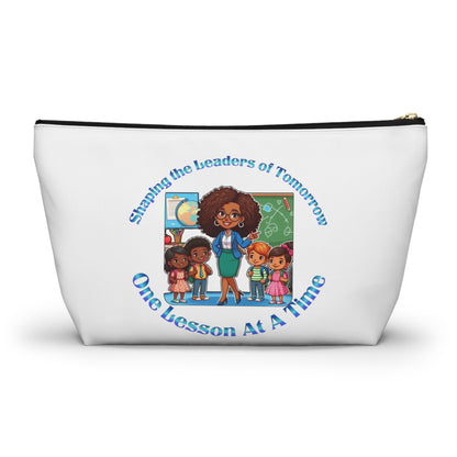 Shaping the Leaders of Tomorrow White Accessory Pouch w T-bottom