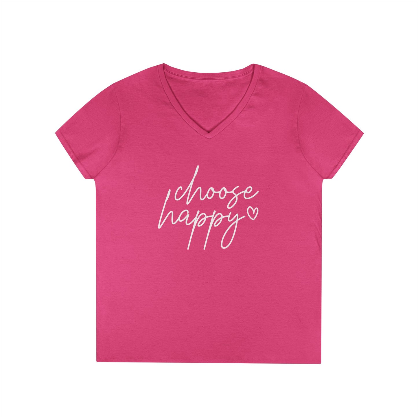 Choose Happy Ladies' V-Neck T-Shirt