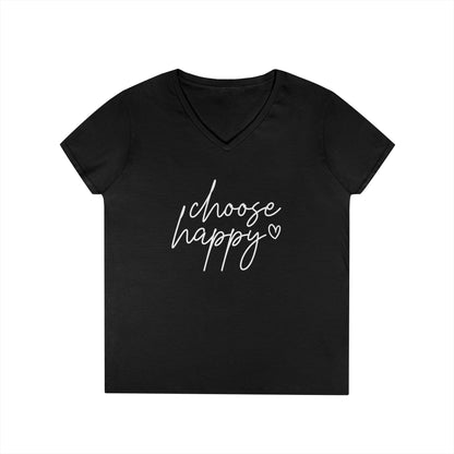 Choose Happy Ladies' V-Neck T-Shirt