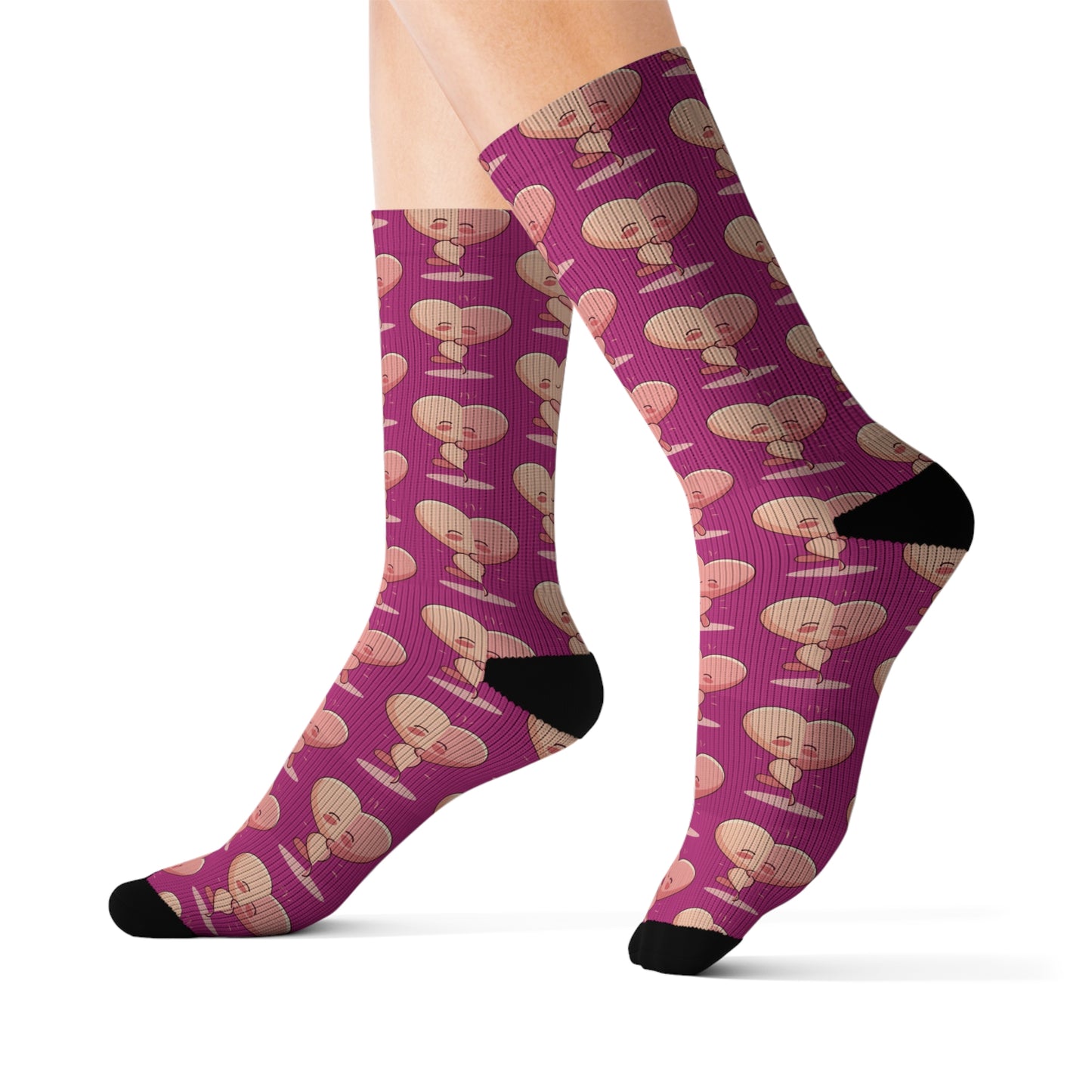 Cute Hugging Hearts Valentine's Socks