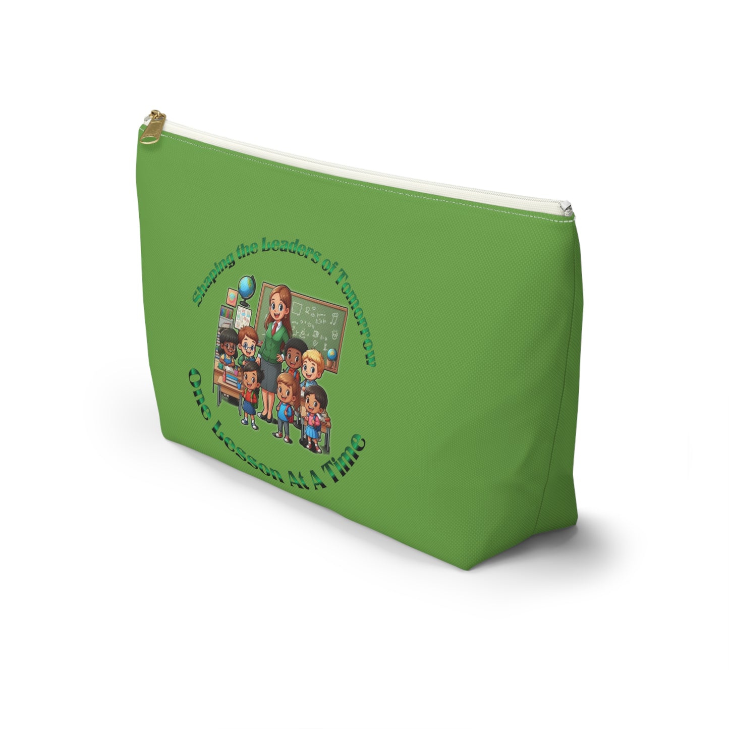 Shaping the Leaders of Tomorrow Green Accessory Pouch w T-bottom