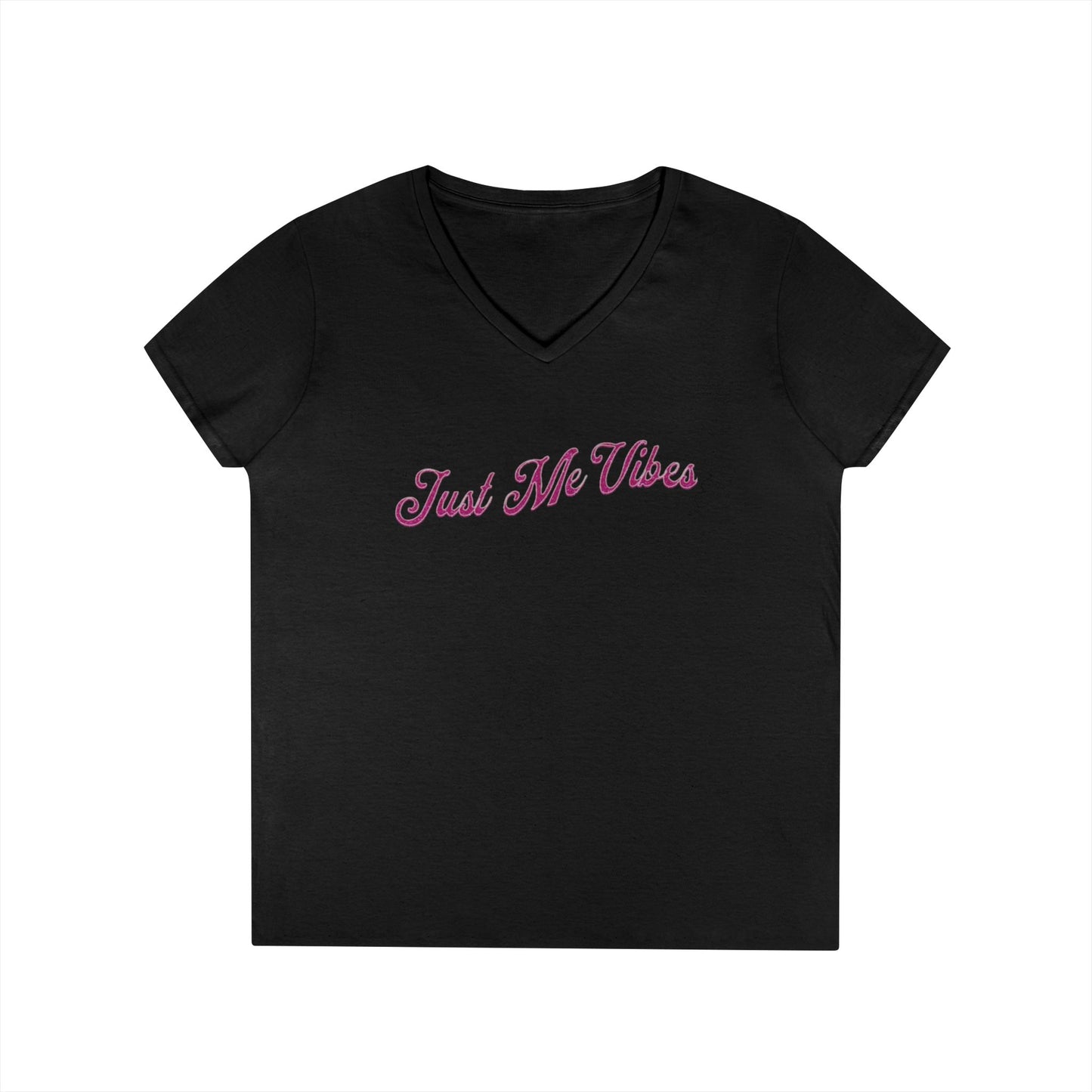 Just Me Vibes Valentine Ladies V-Neck Tee