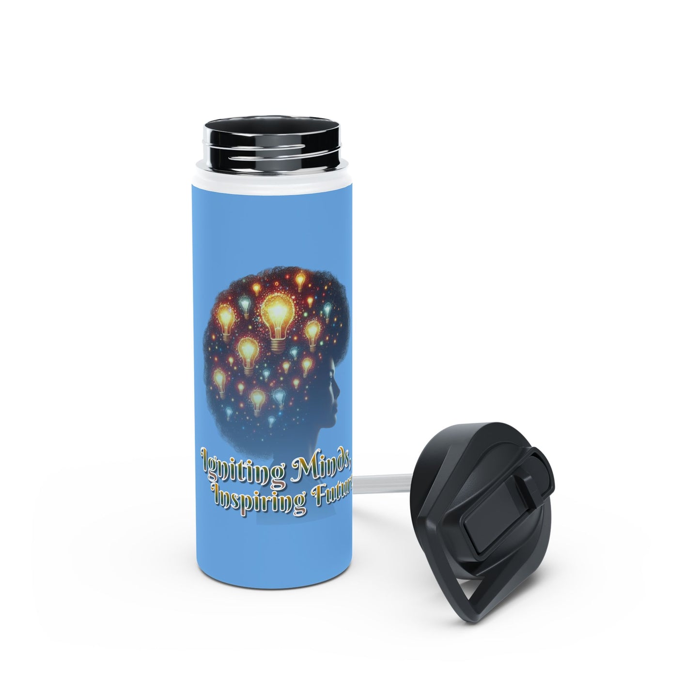 Igniting Minds Stainless Steel Water Bottle, Standard Lid