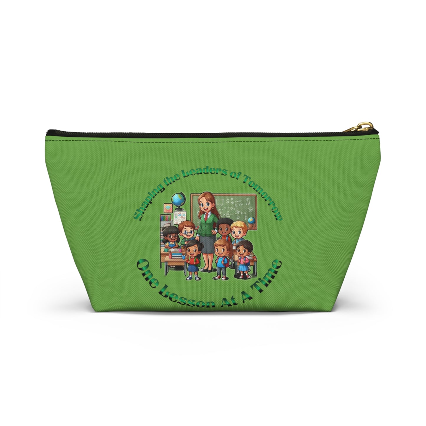 Shaping the Leaders of Tomorrow Green Accessory Pouch w T-bottom