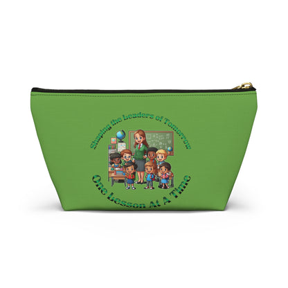 Shaping the Leaders of Tomorrow Green Accessory Pouch w T-bottom