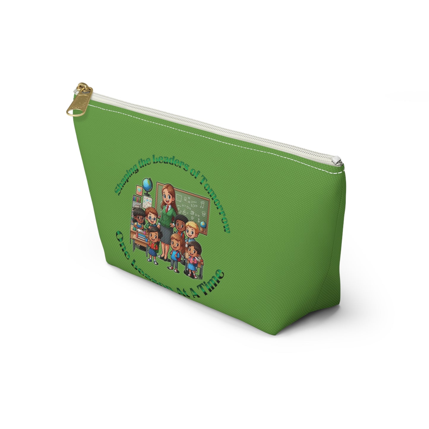 Shaping the Leaders of Tomorrow Green Accessory Pouch w T-bottom