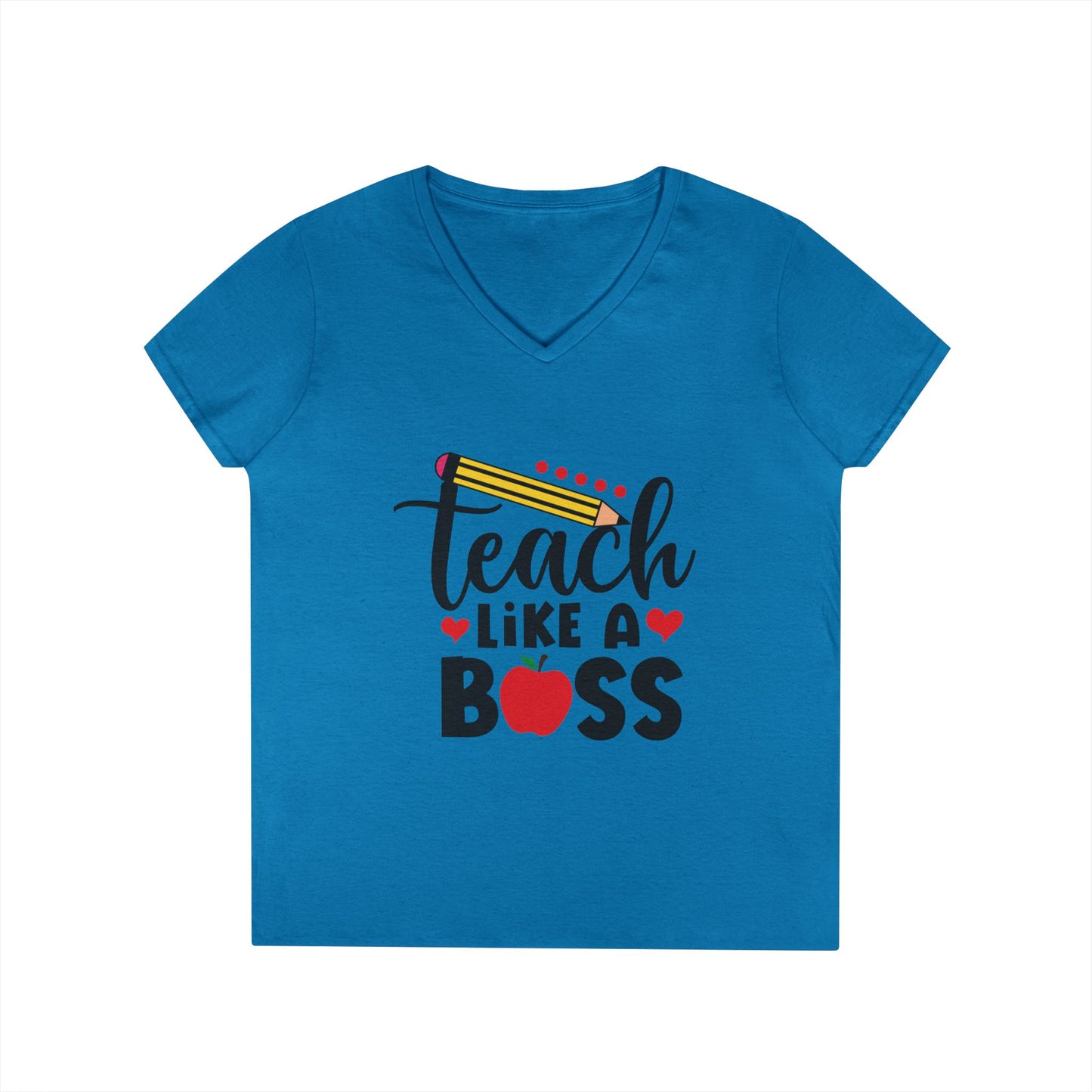 Teach Like A Boss Ladies' V-Neck T-Shirt