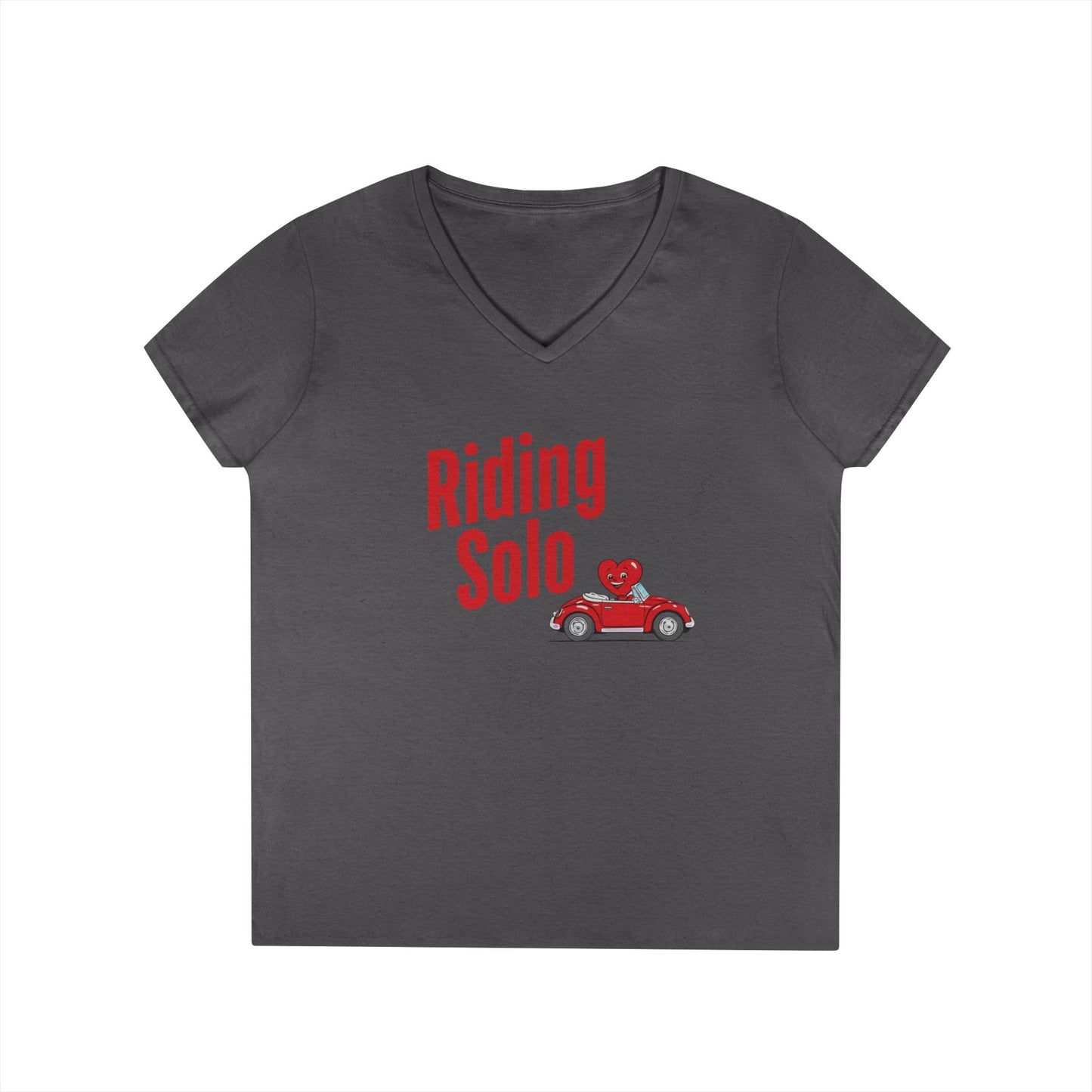 Riding Solo Valentine Ladies V-Neck Tee