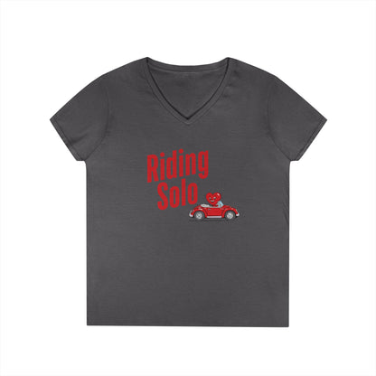 Riding Solo Valentine Ladies V-Neck Tee