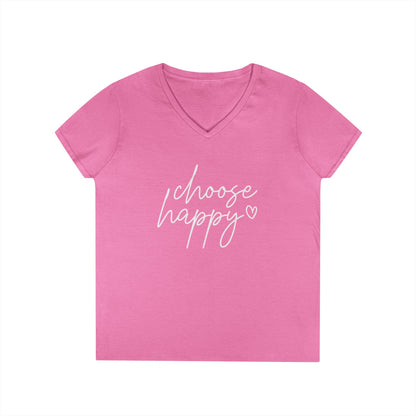 Choose Happy Ladies' V-Neck T-Shirt