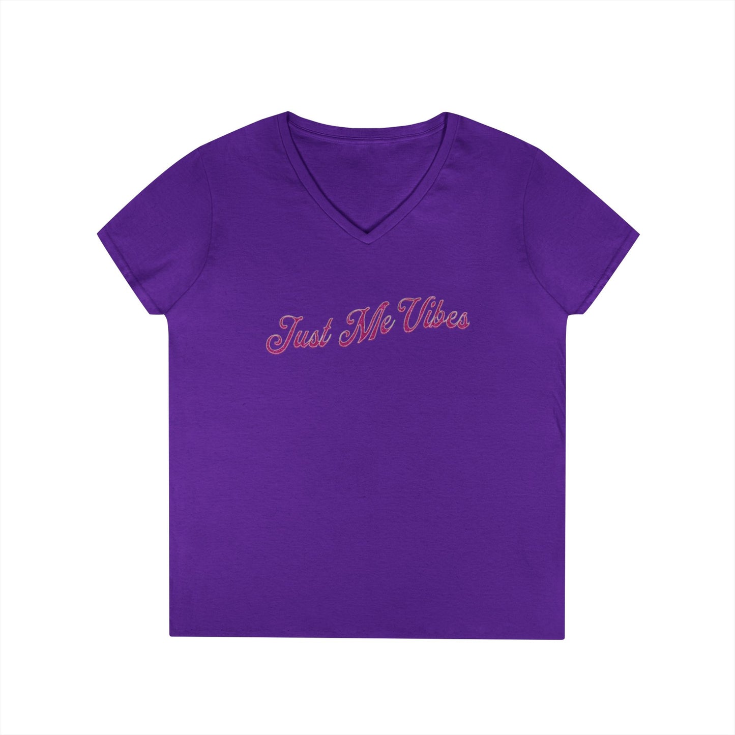 Just Me Vibes Valentine Ladies V-Neck Tee