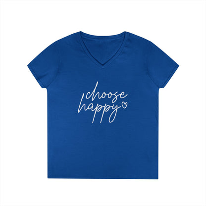 Choose Happy Ladies' V-Neck T-Shirt