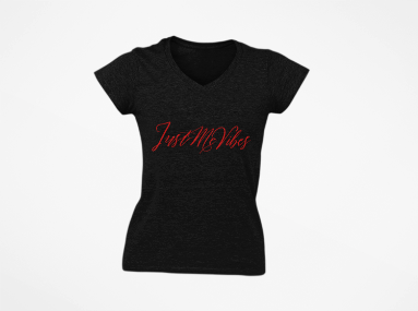 Just Me Vibes Valentine Ladies V-Neck Tee