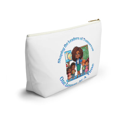 Shaping the Leaders of Tomorrow White Accessory Pouch w T-bottom