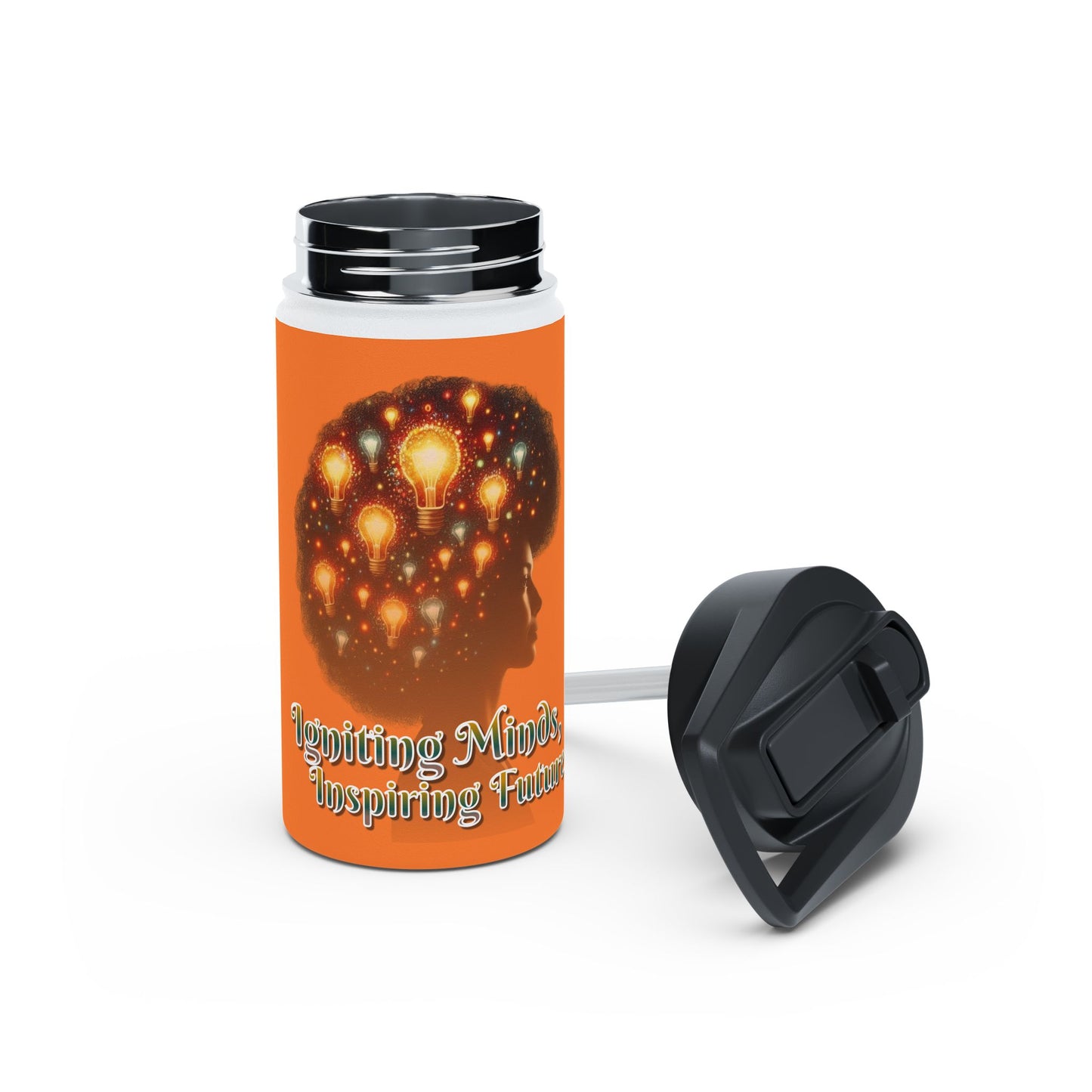 Igniting Minds Stainless Steel Water Bottle, Standard Lid