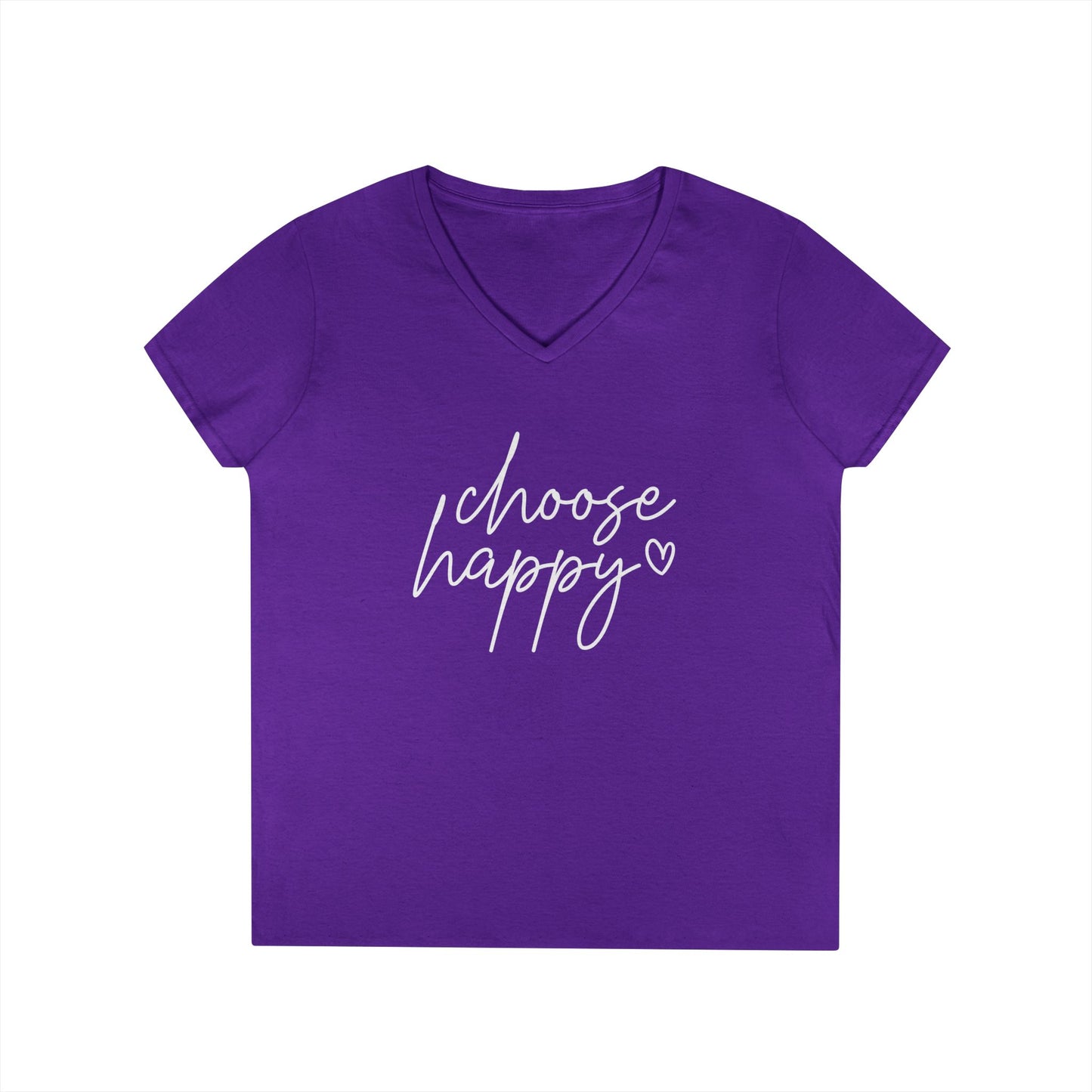 Choose Happy Ladies' V-Neck T-Shirt