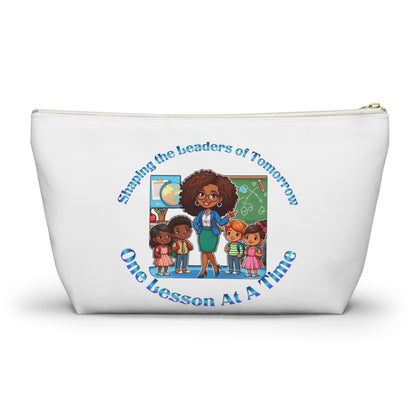 Shaping the Leaders of Tomorrow White Accessory Pouch w T-bottom