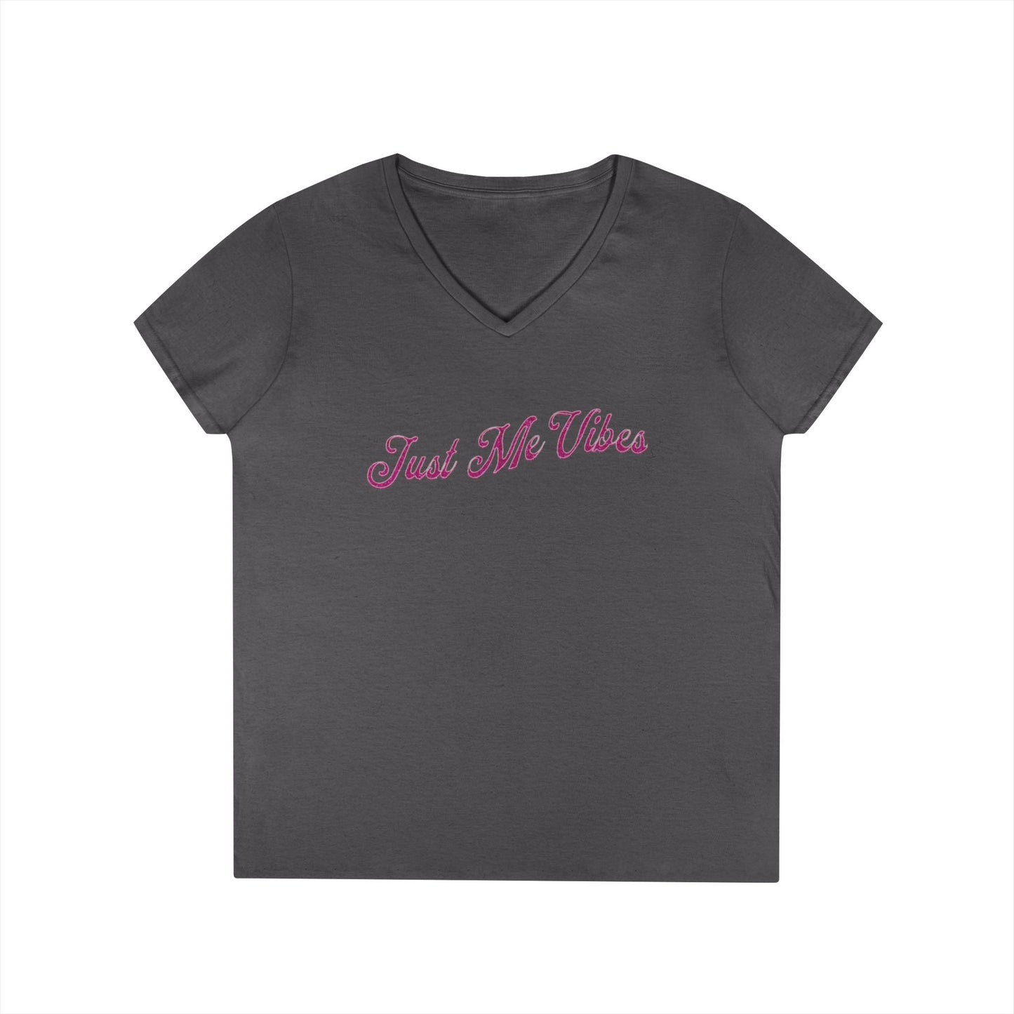 Just Me Vibes Valentine Ladies V-Neck Tee