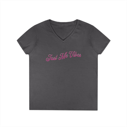 Just Me Vibes Valentine Ladies V-Neck Tee