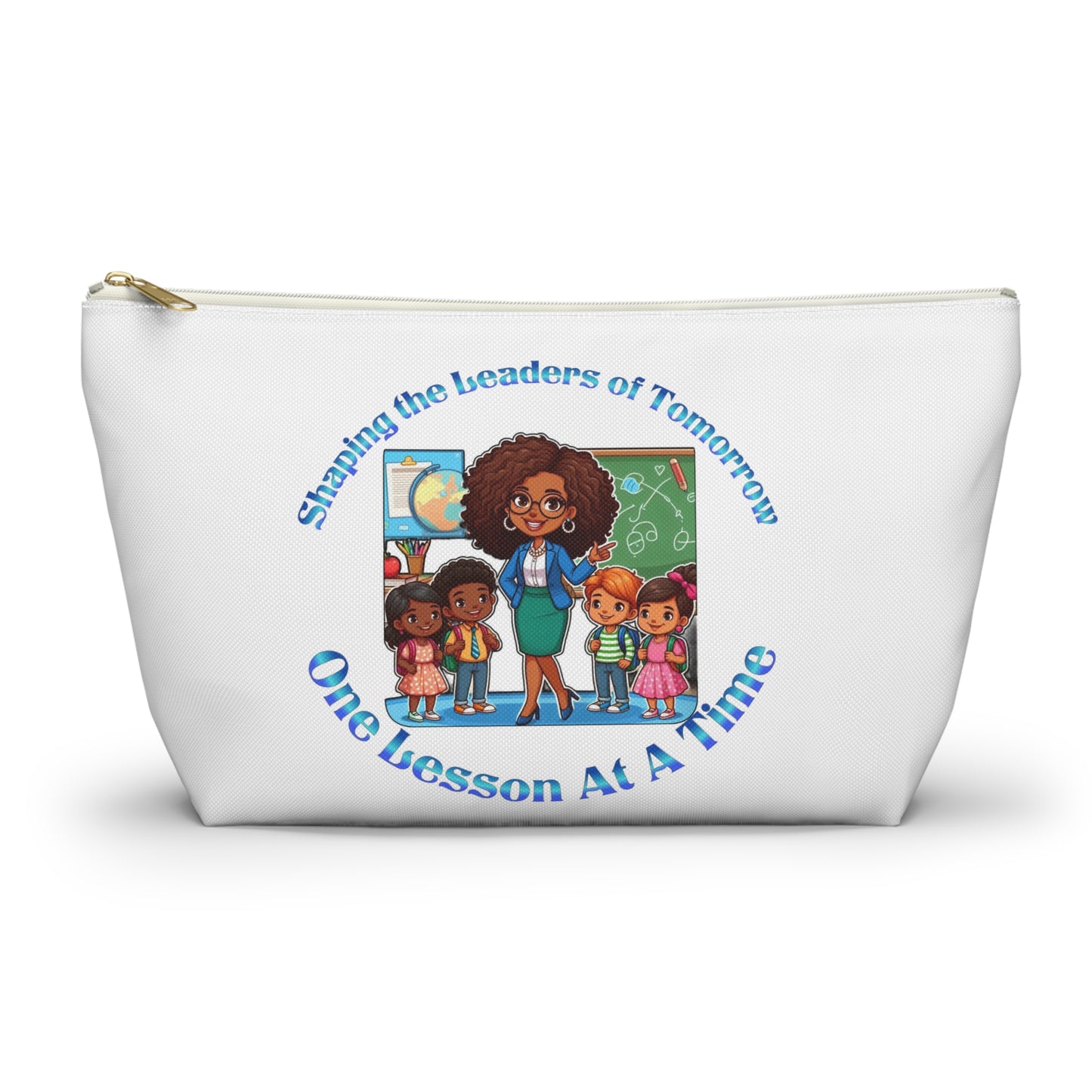 Shaping the Leaders of Tomorrow White Accessory Pouch w T-bottom
