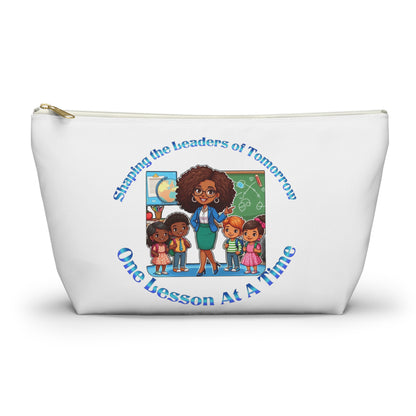 Shaping the Leaders of Tomorrow White Accessory Pouch w T-bottom