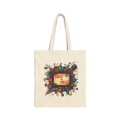 Trick or Treat Spiderweb Cotton Tote Bag