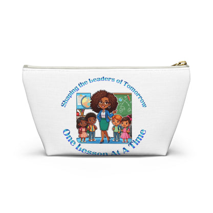 Shaping the Leaders of Tomorrow White Accessory Pouch w T-bottom