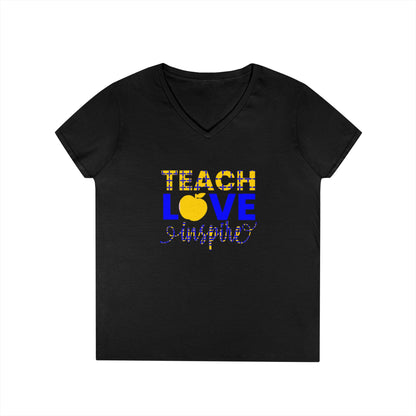 Teach Love Inspire Ladies' V-Neck T-Shirt