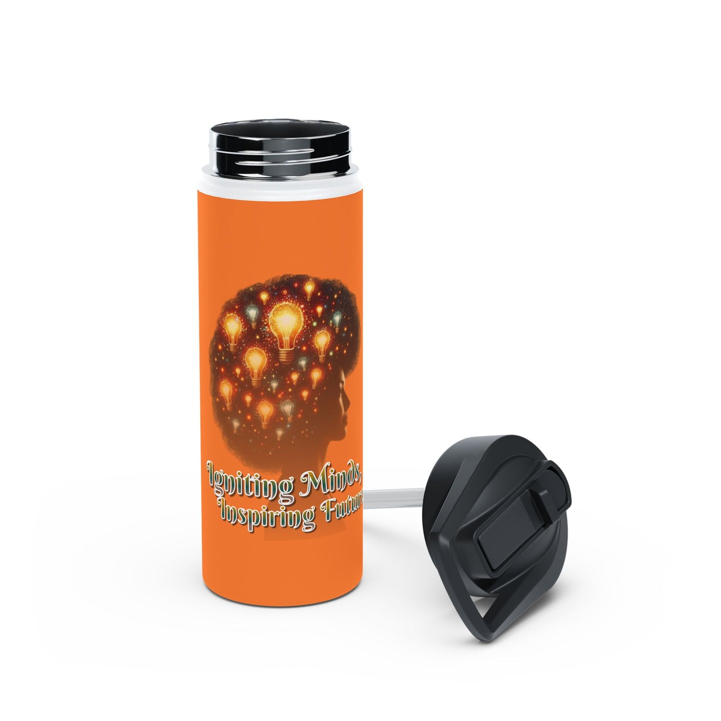 Igniting Minds Stainless Steel Water Bottle, Standard Lid