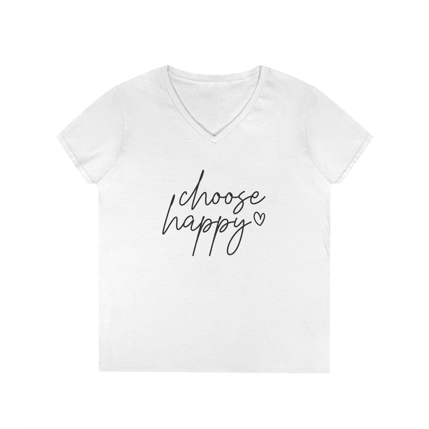 Choose Happy Ladies' V-Neck T-Shirt