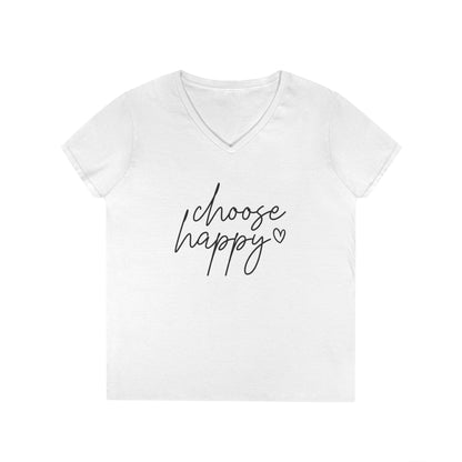 Choose Happy Ladies' V-Neck T-Shirt