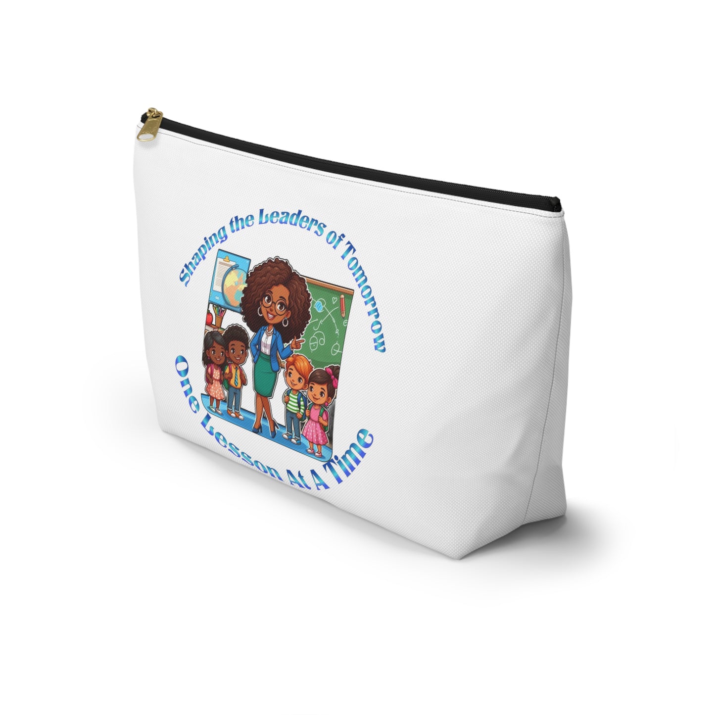 Shaping the Leaders of Tomorrow White Accessory Pouch w T-bottom