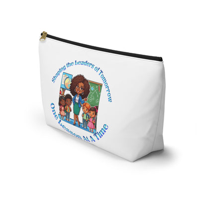 Shaping the Leaders of Tomorrow White Accessory Pouch w T-bottom