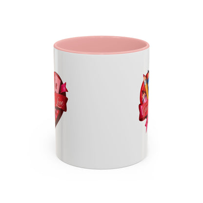 Teaching is Love Valentine’s Accent Coffee Mug (11oz, 15oz)