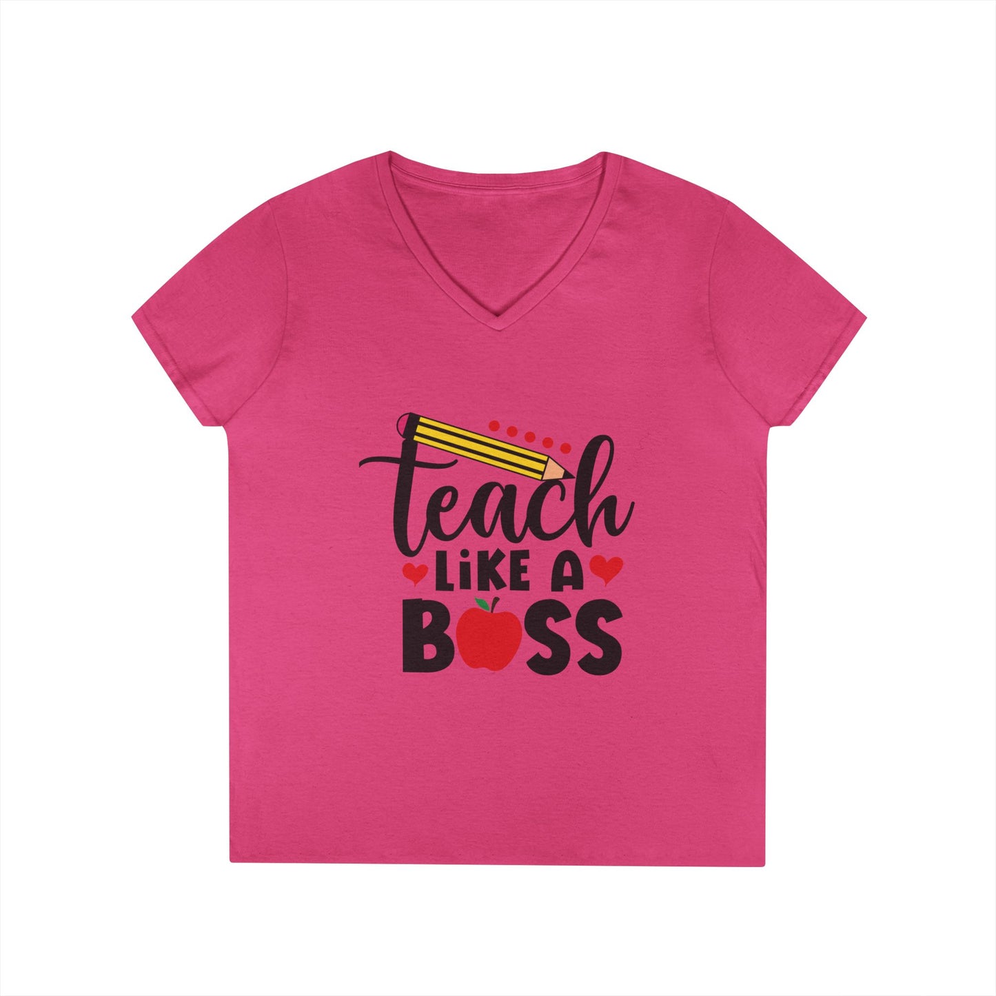 Teach Like A Boss Ladies' V-Neck T-Shirt