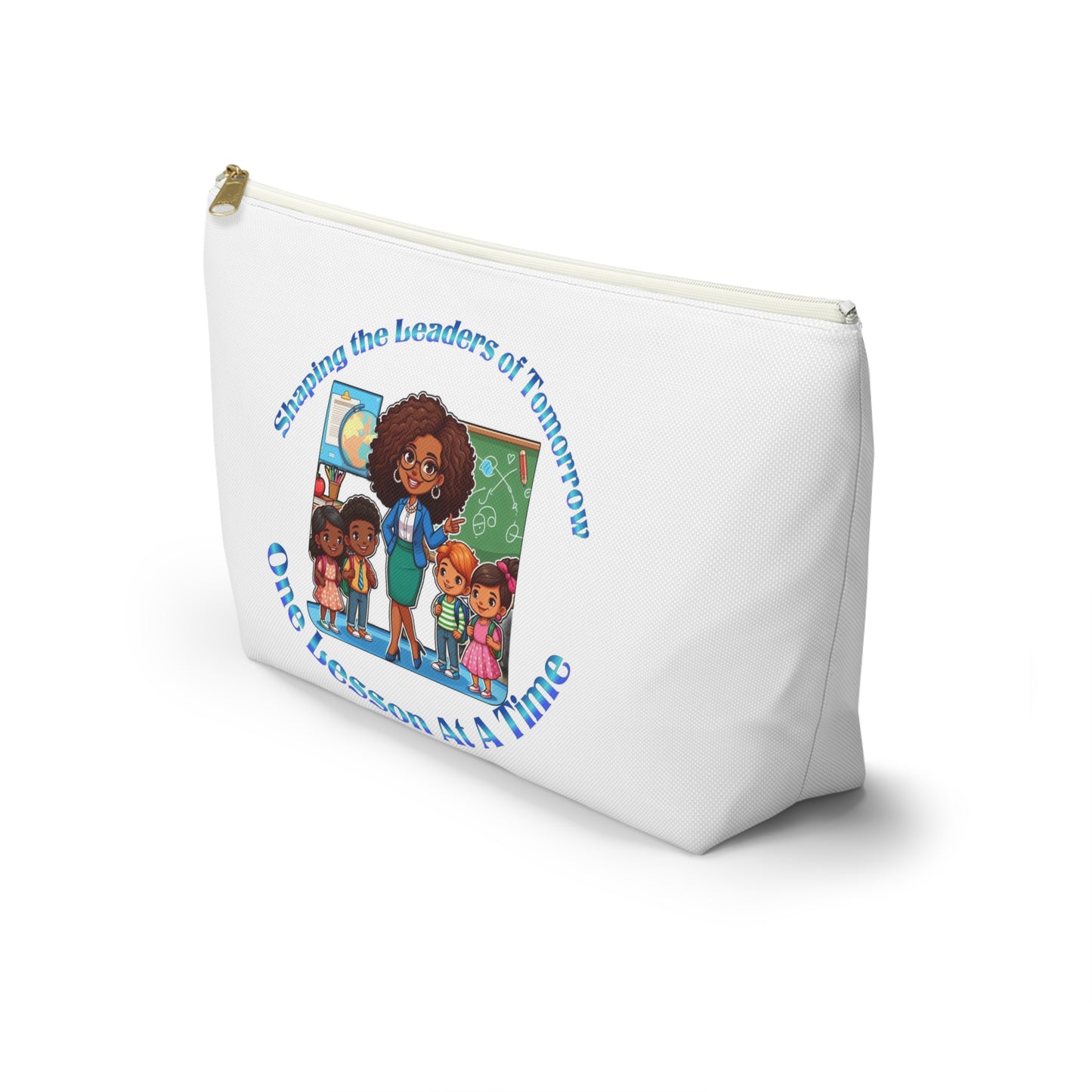 Shaping the Leaders of Tomorrow White Accessory Pouch w T-bottom