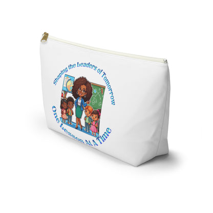 Shaping the Leaders of Tomorrow White Accessory Pouch w T-bottom